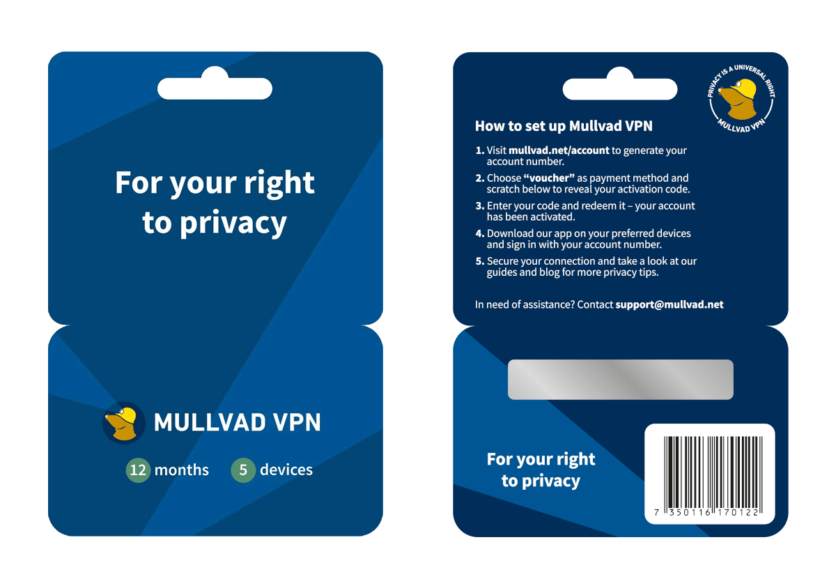 Mullvad VPN Online Privacy 12 Months