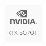 NVIDIA GeForce RTX-5070Ti – 12GB GDDR7 – 300Hz display – X6AR57TY