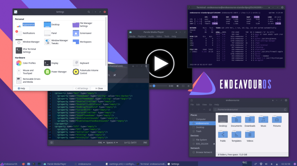 Endeavouros Xfce4 Laptop